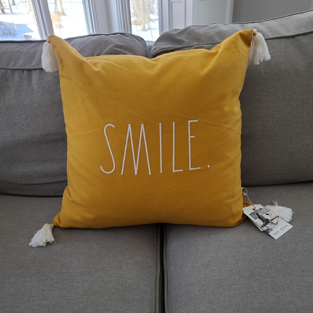 Rae Dunn Smile Pillow